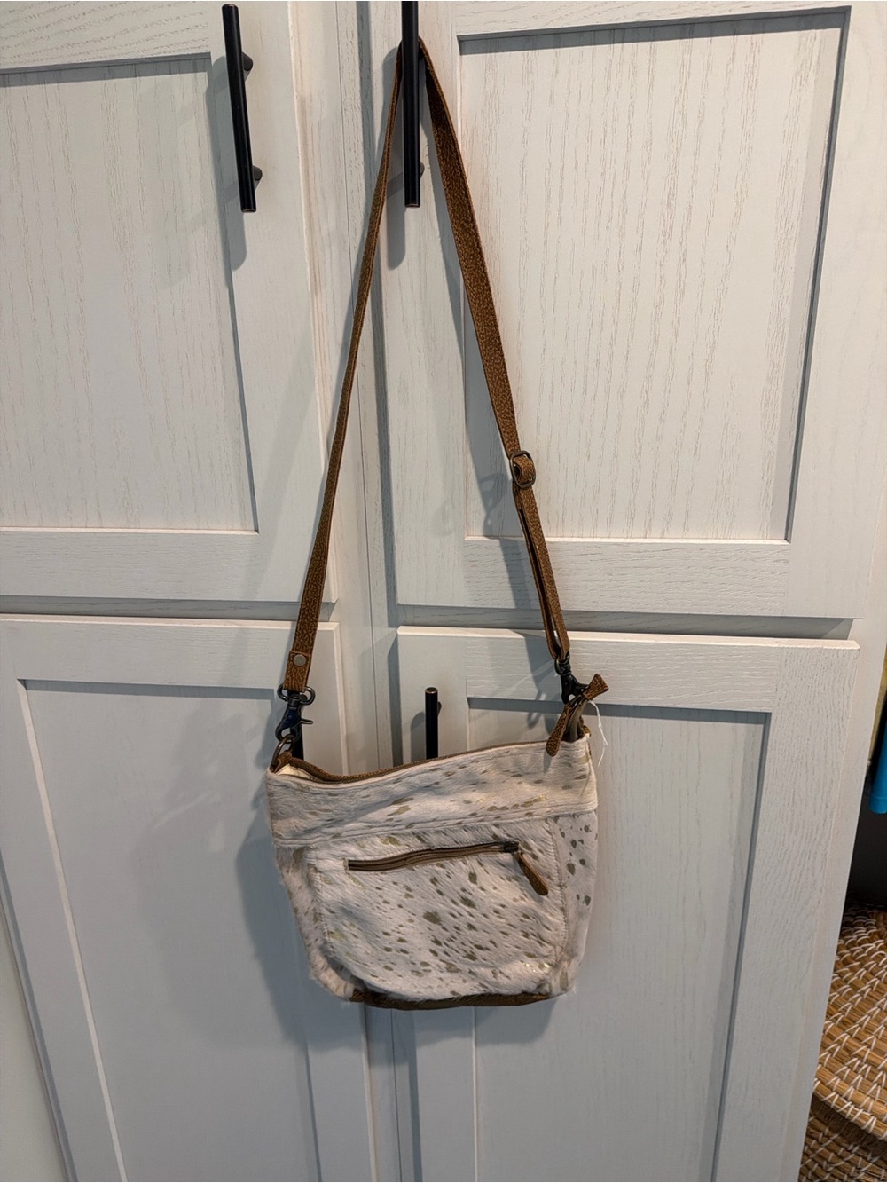 Myra Crossbody Bag with Cowhide and Brown Back